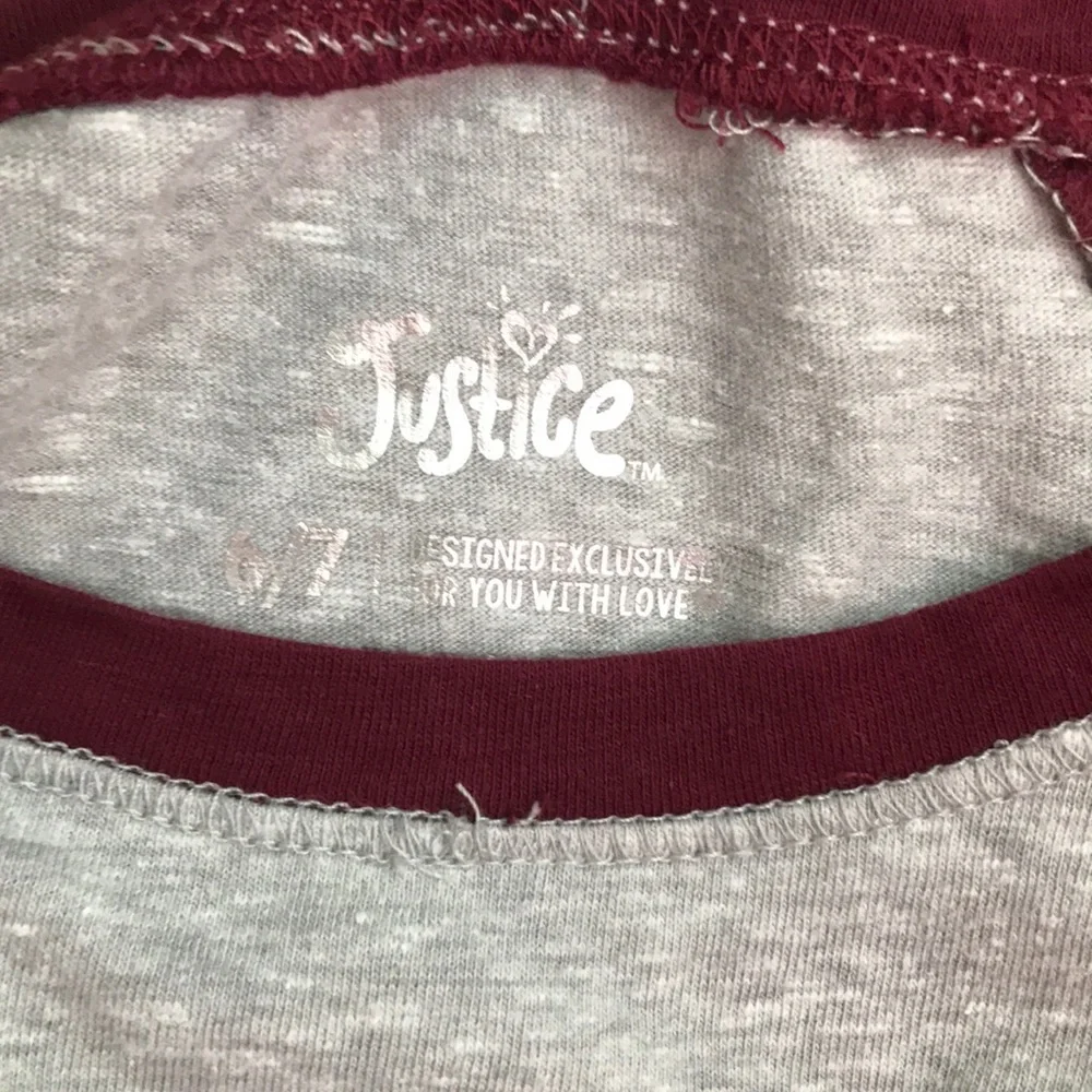 Justice Girl’s Long Sleeved Baseball Style Tee